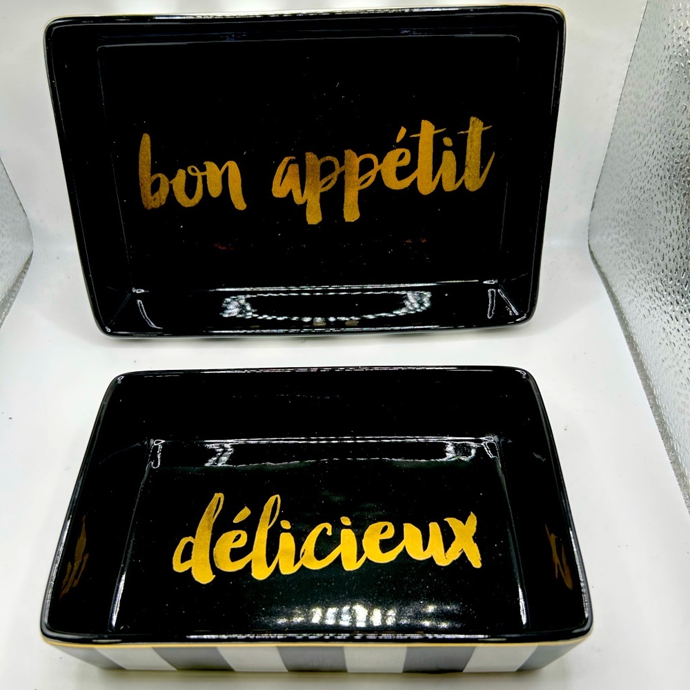 NWT Stunning Soirée Noire Nesting Serving Dishes.